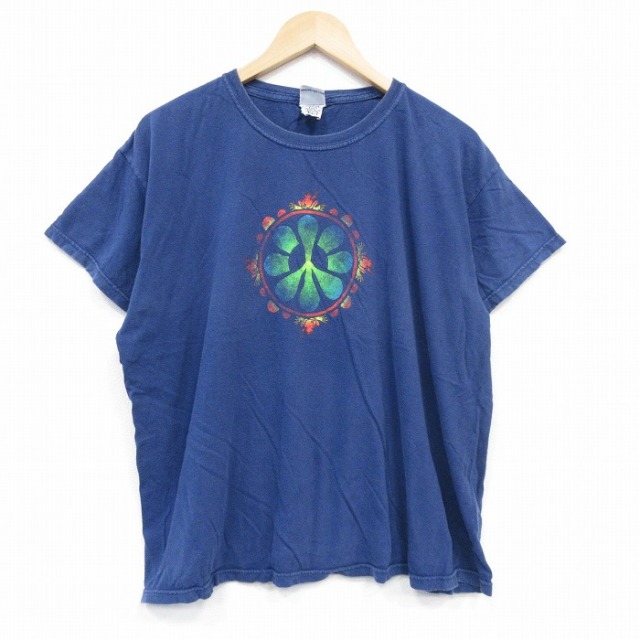 半袖Tシャツ カエル ネイビー XL | 古着