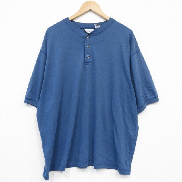 テキサス 半袖Tシャツ ヘンリーネック ネイビー XL | 古着