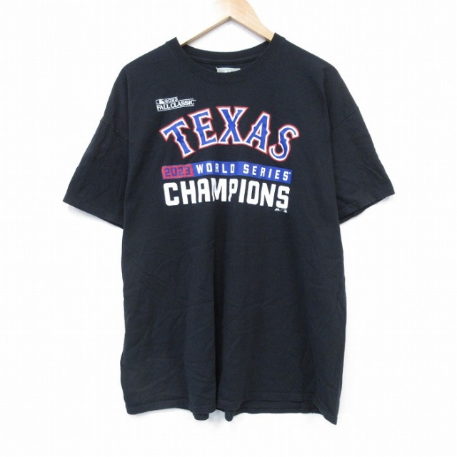 【50%OFF】マジェスティック 半袖Tシャツ テキサスレンジャース ブラック XL | 古着