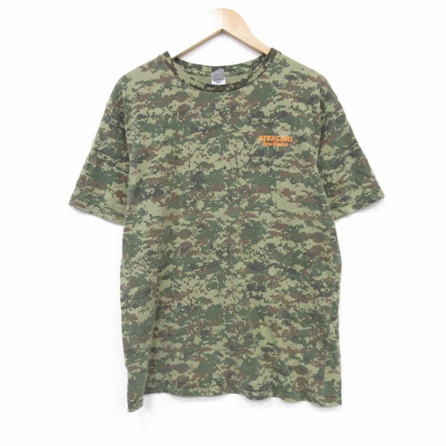半袖Tシャツ デジタルカモ グリーン L | 古着