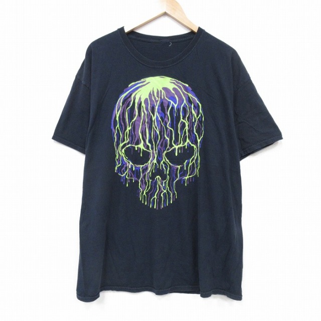 半袖Tシャツ スカル ブラック XL | 古着