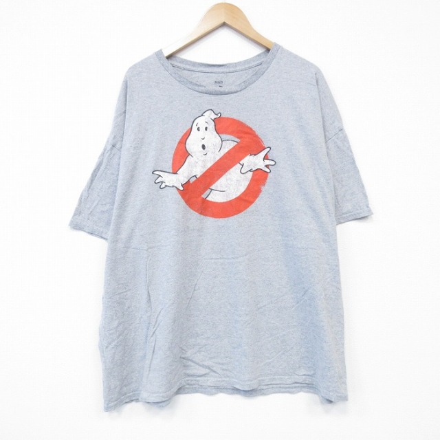 【50%OFF】XL★古着 半袖 Tシャツ メンズ 映画 ゴーストバスターズ 大きいサイズ クルーネック グレー 霜降り 【spe】 25aug13 中古