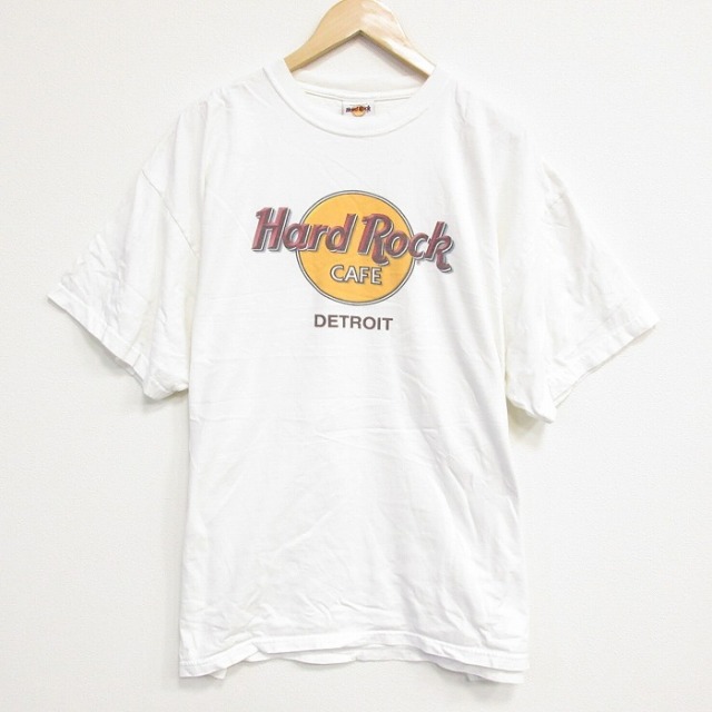 XL★古着 半袖 Tシャツ メンズ ハードロックカフェ 大きいサイズ コットン クルーネック 白 ホワイト 25aug18 中古