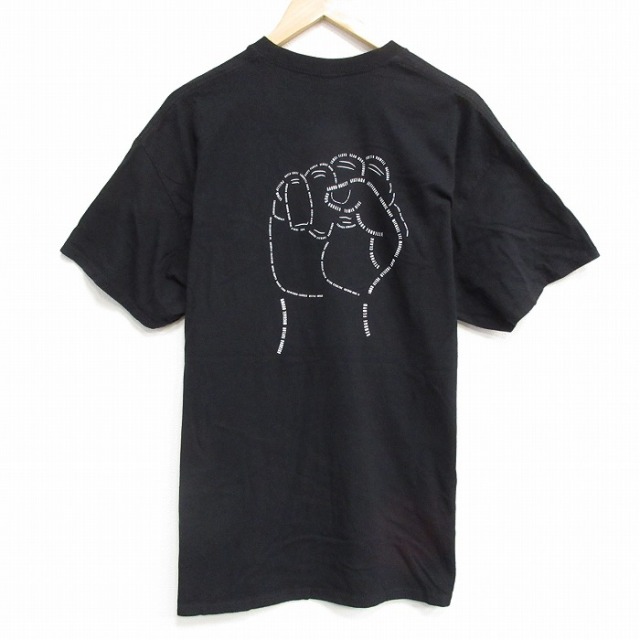 【50%OFF】XL★古着 半袖 Tシャツ メンズ ブラックライブズマター コットン クルーネック 黒 ブラック 25aug18 中古