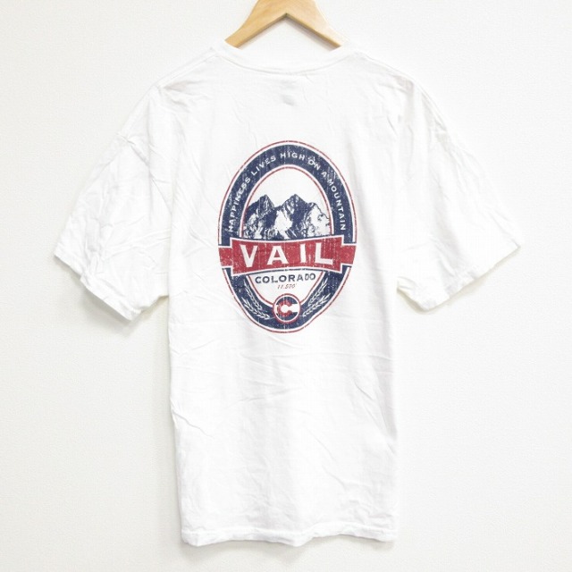 XL★古着 半袖 Tシャツ メンズ コロラド コットン クルーネック 白 ホワイト 25aug18 中古