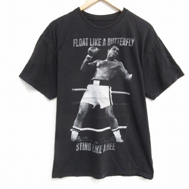 L★古着 半袖 Tシャツ メンズ モハメドアリ クルーネック 黒 ブラック 25aug18 中古