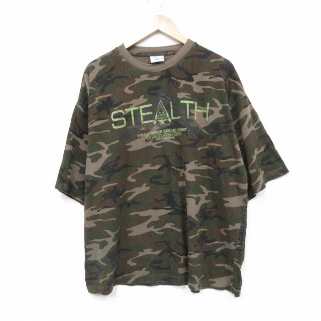 STEALTH 半袖Tシャツ 迷彩 グリーン XL | 古着