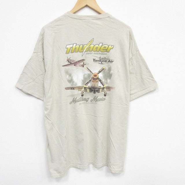 半袖Tシャツ ミシガン戦闘機 ベージュ XL | 古着