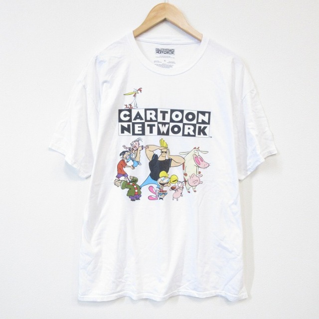 XL★古着 半袖 Tシャツ メンズ アニメ カートゥーンネットワーク コットン クルーネック 白 ホワイト 25aug20 中古