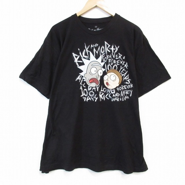 リップルジャンクション 半袖Tシャツ リックアンドモーティ ブラック XL | 古着
