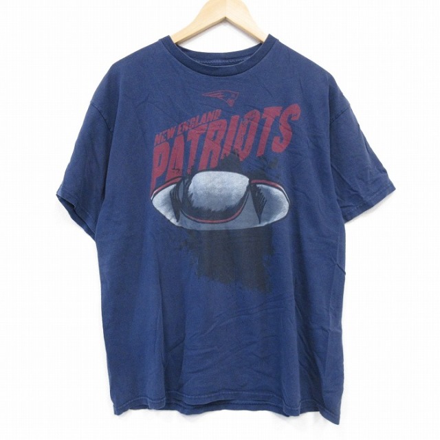 NFL ニューイングランドペイトリオッツ 半袖Tシャツ アメフト ネイビー XL | 古着