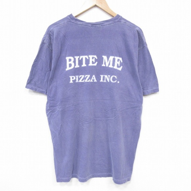 XL★古着 半袖 Tシャツ メンズ 大きいサイズ コットン クルーネック 薄紫 パープル 25aug21 中古