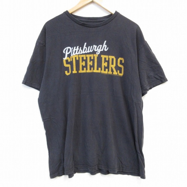 XL★古着 ジャンクフード JUNK FOOD 半袖 Tシャツ メンズ NFL ピッツバーグスティーラーズ コットン クルーネック 黒 ブラック アメフト スーパーボウル 25aug26 中古