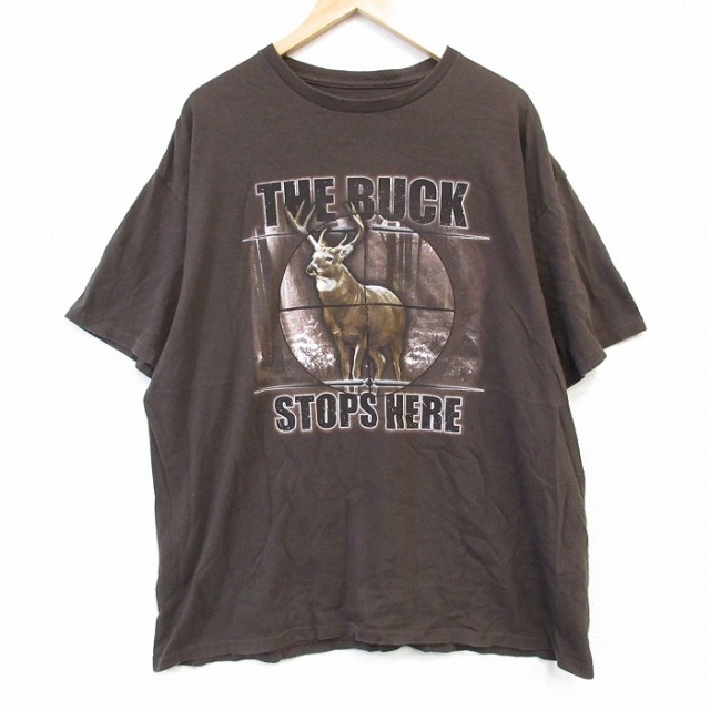 半袖Tシャツ シカ ブラウン XL | 古着