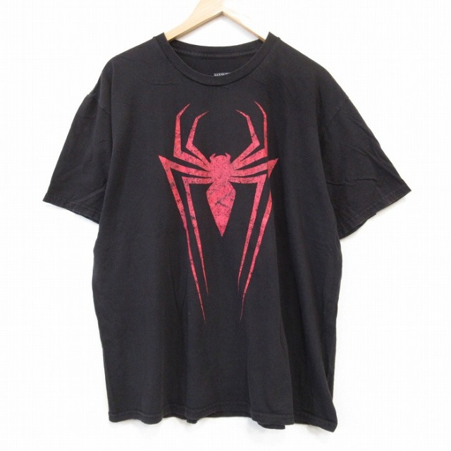 半袖Tシャツ スパイダーマン ブラック XL | 古着