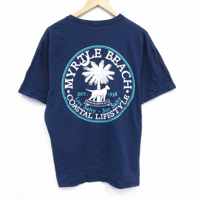 マートルビーチ 半袖Tシャツ ネイビー XL | 古着