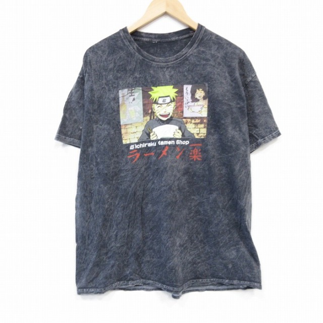 半袖Tシャツ ナルト疾風伝ラーメン一楽 グレー XL | 古着