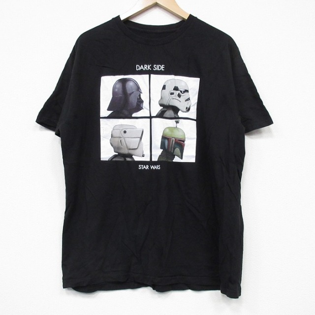 XL★古着 半袖 Tシャツ メンズ スターウォーズ STAR WARS ダークサイド コットン クルーネック 黒 ブラック 25aug27 中古