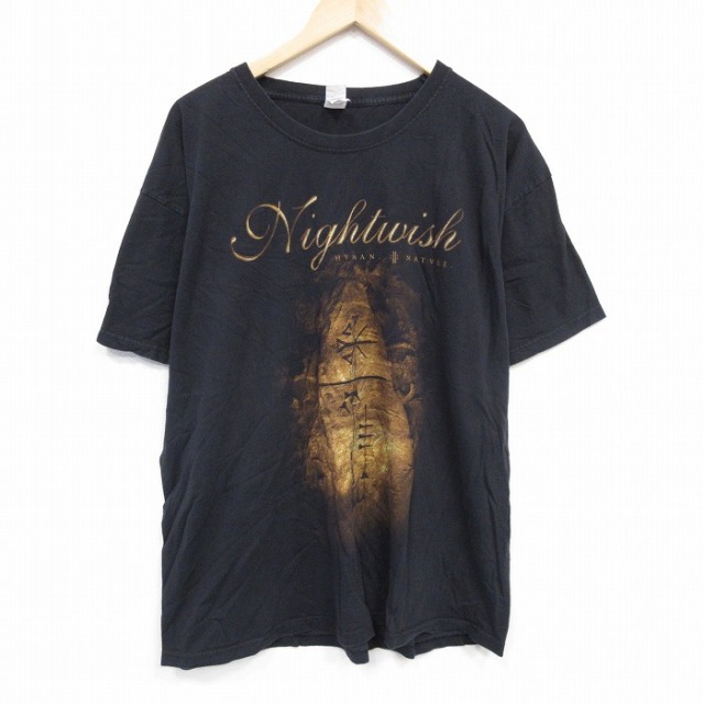 XL★古着 フルーツオブザルーム 半袖 ロック バンド Tシャツ メンズ ナイトウィッシュ 大きいサイズ コットン クルーネック 黒 ブラック 25aug28 中古