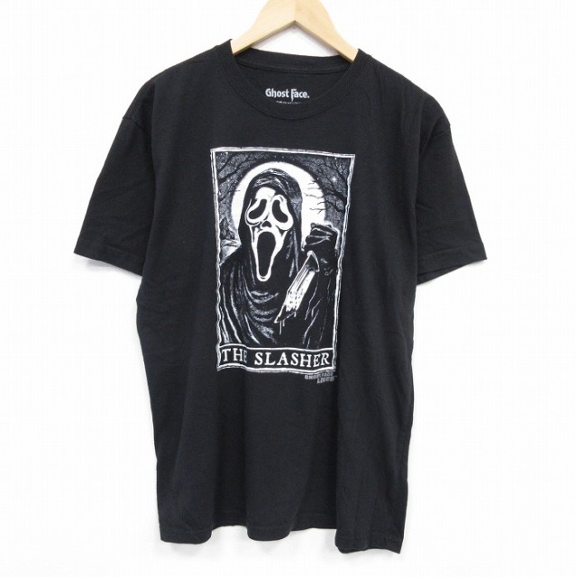 【20%OFF】XL★古着 半袖 Tシャツ メンズ ホラー映画 スクリーム クルーネック 黒 ブラック 25aug28 中古