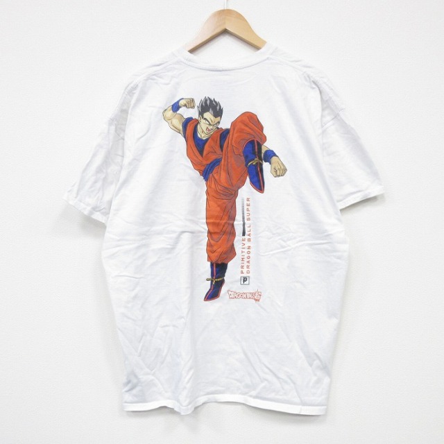 XL★古着 半袖 Tシャツ メンズ アニメ ドラゴンボール超 孫悟飯 大きいサイズ コットン クルーネック 白 ホワイト 【spe】 25sep01 中古
