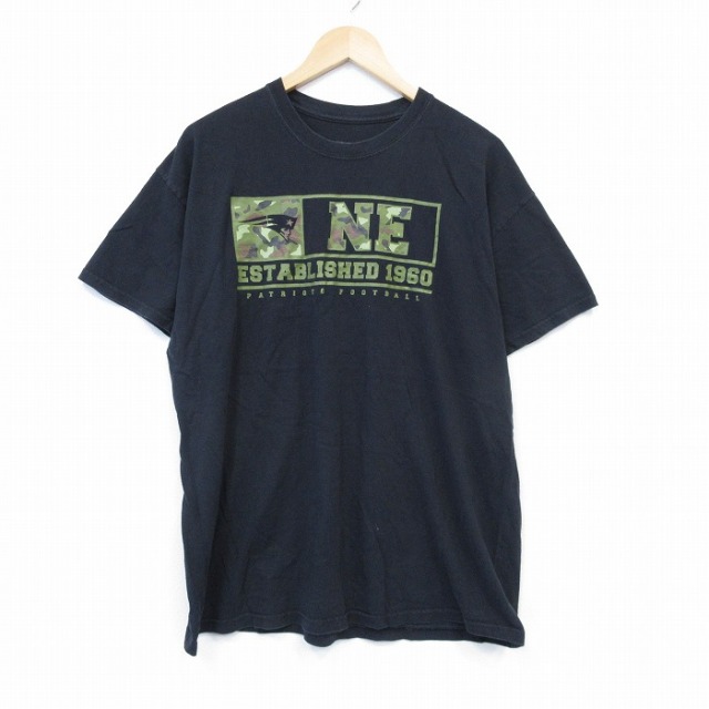 NFL ニューイングランドペイトリオッツ 半袖Tシャツ アメフト ブラック XL | 古着
