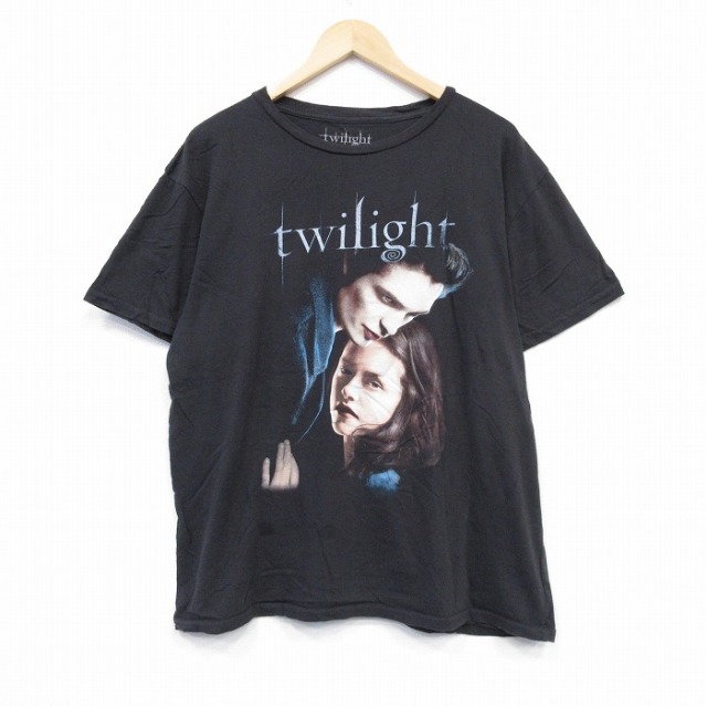 XL★古着 半袖 Tシャツ メンズ 映画 トワイライト 大きいサイズ コットン クルーネック 黒 ブラック 25aug29 中古