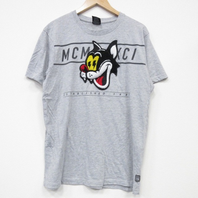 L★古着 サウスポール 半袖 Tシャツ メンズ クルーネック グレー 霜降り 25sep03 中古