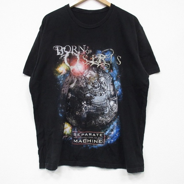 【20%OFF】XL★古着 半袖 Tシャツ メンズ セパレートマシーン クルーネック 黒 ブラック 25sep03 中古