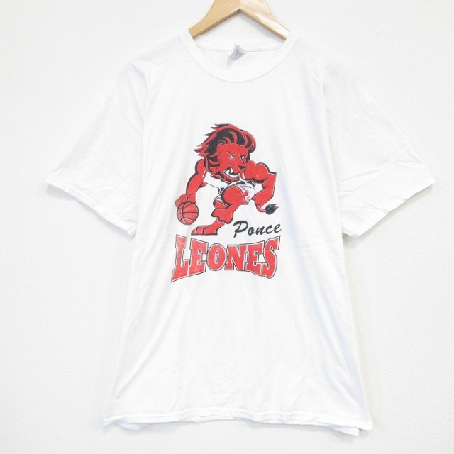 半袖Tシャツ LEONESプリント ホワイト XL | 古着
