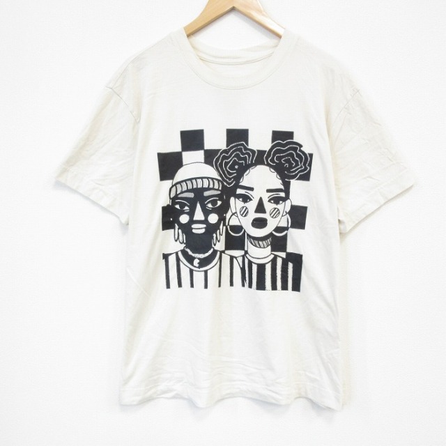 XL★古着 半袖 Tシャツ メンズ ブラックヒストリー 大きいサイズ クルーネック ベージュ カーキ 25sep05 中古