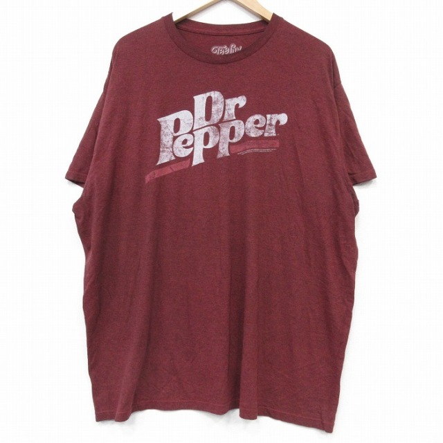 XL★古着 半袖 Tシャツ メンズ ドクターペッパー 大きいサイズ クルーネック エンジ 霜降り 25sep08 中古