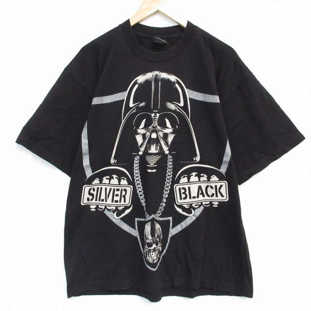 XL★古着 半袖 Tシャツ メンズ スターウォーズ STAR WARS ダースベイダー 大きいサイズ コットン クルーネック USA製 黒 ブラック 25sep08 中古