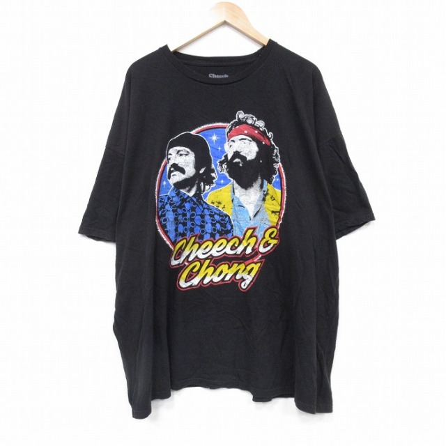 XL★古着 半袖 Tシャツ メンズ チーチアンドチョン 大きいサイズ コットン クルーネック 黒 ブラック 【spe】 25sep20 中古