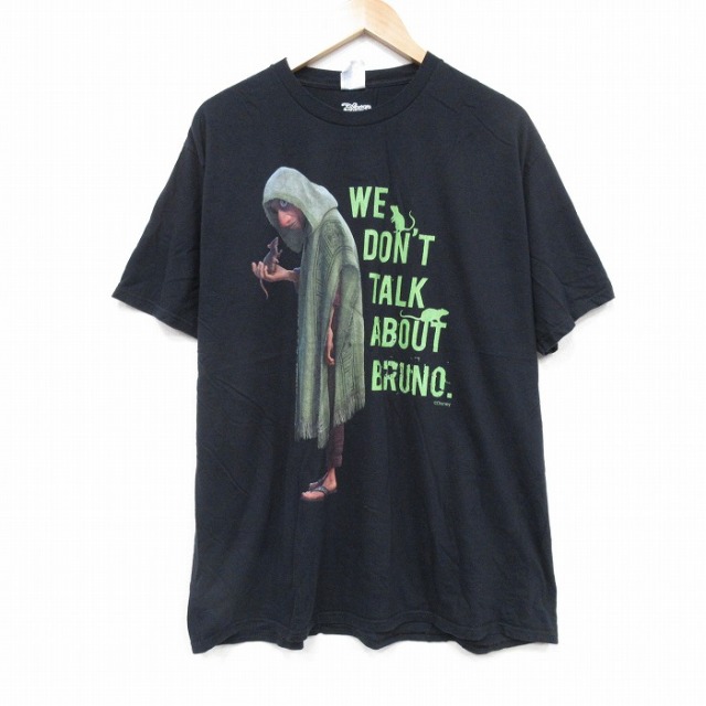 XL★古着 半袖 Tシャツ メンズ 映画 ディズニー DISNEY ミラベルと魔法だらけの家 コットン クルーネック 黒 ブラック 【spe】 25sep20 中古