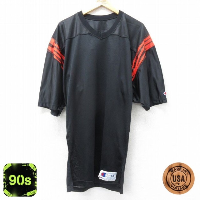 【50%OFF】チャンピオン 90s 半袖Tシャツ フットボール ブラック メンズL相当 | 古着