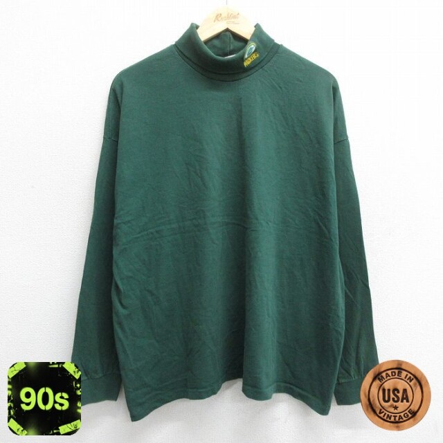 【50%OFF】90s 長袖Tシャツ グリーンベイパッカーズ グリーン XL | 古着