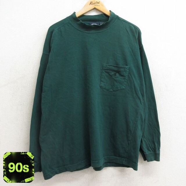 【50%OFF】ドッカーズ 90s 長袖Tシャツ ワンポイントロゴ グリーン メンズXL相当 | 古着