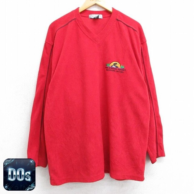 フリース トップス 鳥 レッド XL | 古着