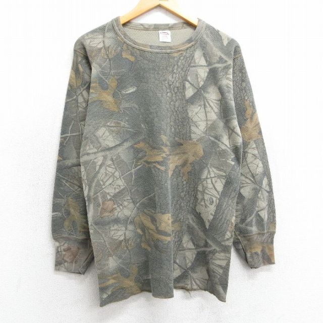 古着通販 L☆古着 長袖 サーマル Tシャツ メンズ リアルツリー クルー