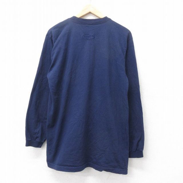 L★古着 パタゴニア patagonia 長袖 ビンテージ Tシャツ メンズ 00年代 00s ワンポイントロゴ 胸ポケット付き オーガニックコットン クルーネック 紺 ネイビー 【spe】 25feb14 中古