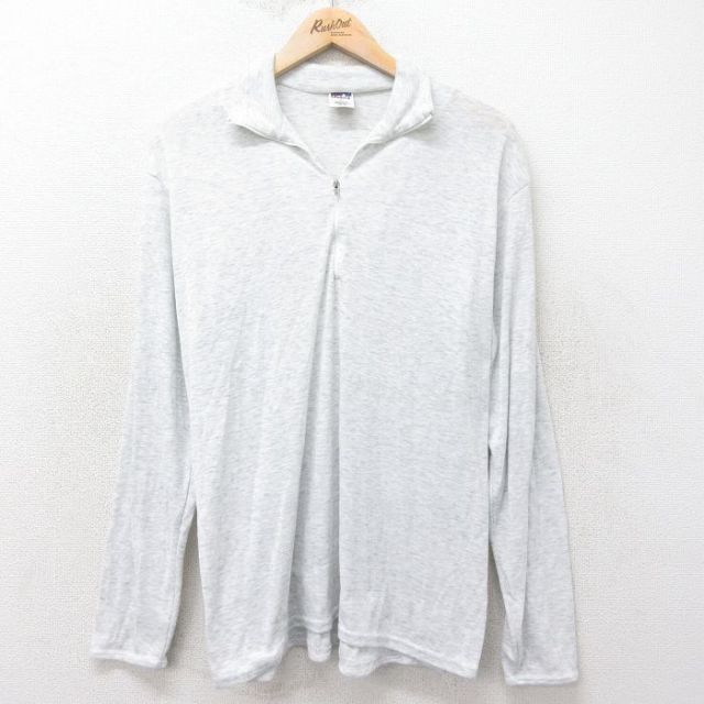 XL★古着 パタゴニア patagonia 長袖 ビンテージ ハーフジップ トップス メンズ 00年代 00s キャプリーン 無地 大きいサイズ USA製 グレー 霜降り 25feb14 中古