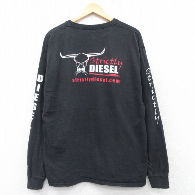 XL★古着 長袖 Tシャツ メンズ DIESEL 黒 ブラック 25feb28 中古