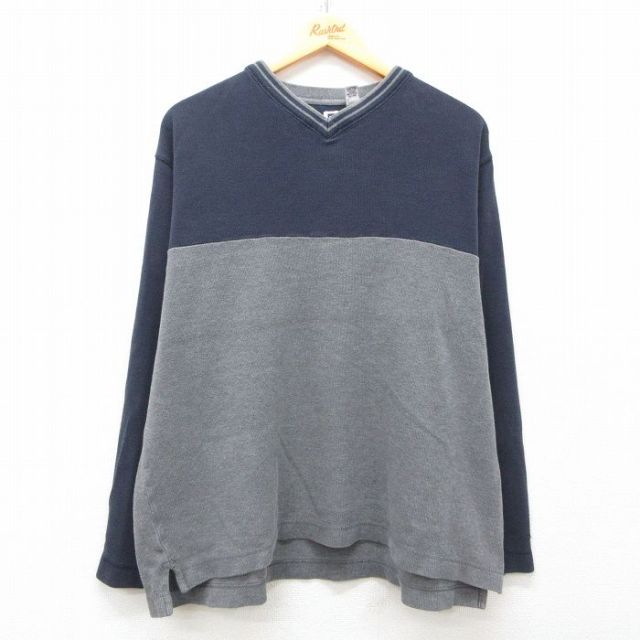 ギャップ 00s 長袖Tシャツ ツートンカラー ネイビー XL | 古着
