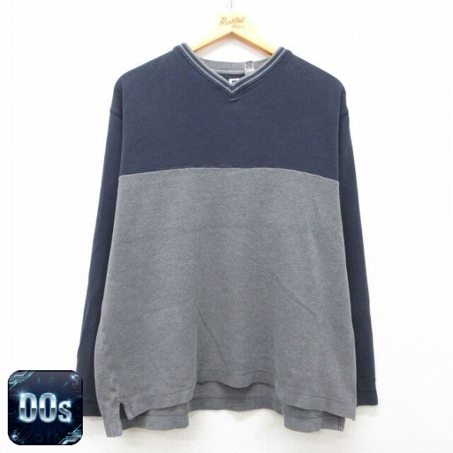 【50%OFF】ギャップ 00s 長袖Tシャツ ツートンカラー ネイビー XL | 古着