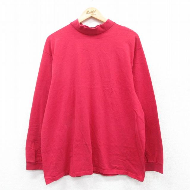 【50%OFF】ベーシックエディションズ 00s 長袖Tシャツ モックネック レッド XL | 古着