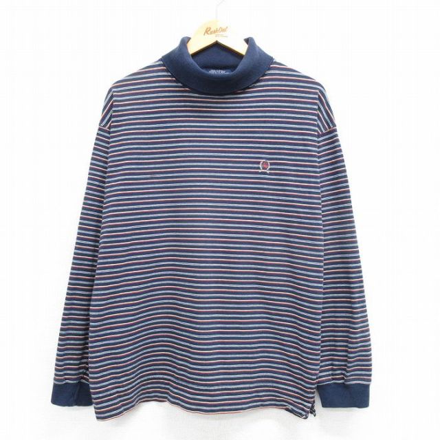 【50%OFF】トミーヒルフィガー 90s 長袖Tシャツ ワンポイントロゴ ネイビー XL | 古着