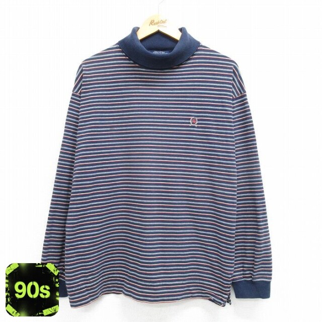 トミーヒルフィガー 90s 長袖Tシャツ ワンポイントロゴ ネイビー XL | 古着