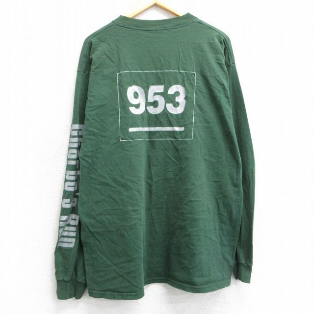 XL★古着 TULTEX 長袖 ビンテージ Tシャツ メンズ 90年代 90s 953 国旗 コットン クルーネック 緑 グリーン 【spe】 25mar29 中古