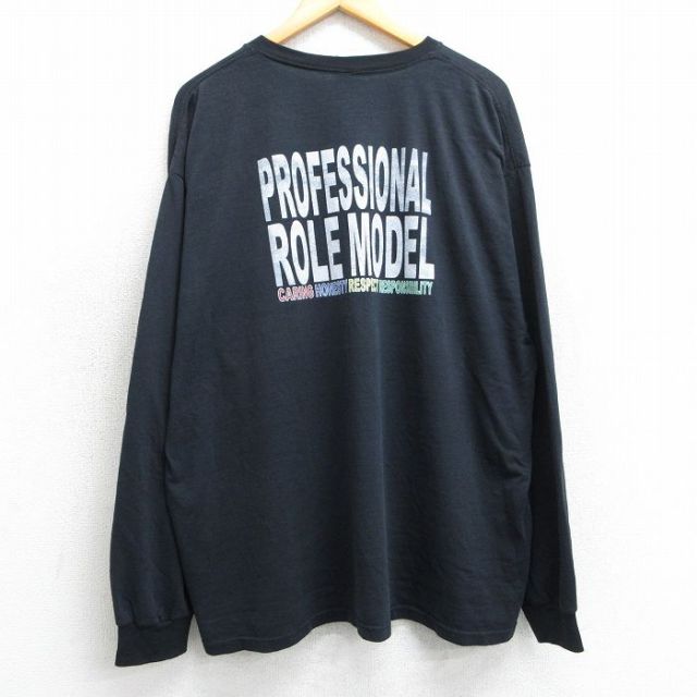 XL★古着 フルーツオブザルーム 長袖 ビンテージ Tシャツ メンズ 00年代 00s プロフェッショナル スタッフ 大きいサイズ クルーネック 黒 ブラック 25apr01 中古